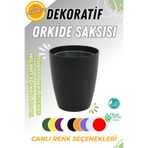 Plant Home Power Mix Dekoratif Orkide Dış Saksısı Siyah – Hava Alan ve Zarif Tasarımlı Saksı İç Mekan Kullanımına Uygun