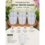 Plant Home Power Mix Plant Home 12 Pot Şeffaf Orkide Üretim Saksısı 0.70 Litre Dayanıklı PP Plastik Şekil
