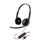 Plantronics C3220 Usb-A Kulak Üstü Kulaklık - Siyah - Kırmızı