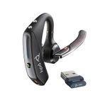 Plantronics Voyager 5200 UC Kablosuz Kulaklık ve Şarj Kutusu (Poli) Gürültü Önleyici Mikrofonlu Tek Kulak Bluetooth - Bluetooth ile Cep Telefonu/PC Bağlantısı - Takımlar, Yakınlaştırma ve Daha Fazlası için