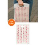 PlasandPlus Dayanıklı Güçlendirilmiş No 2 Kulplu Kalpli Baskılı Takviyeli Poşet 39 x 25 cm 50Li