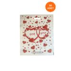 PlasandPlus Dayanıklı Güçlendirilmiş No 5 Kulplu ForYou Kalp Baskılı Takviyeli Poşet 47x57,5 cm 50Li