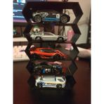 Plasfire 1/64 ölçek araç uyumlu duvar garajlı - standı 5 li modeldir. - Siyah