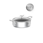 Plasma Steel 316+ 3Ply Yanmaz Yapışmaz Çelik Karnıyarık / Pilav Tencere 28 Cm