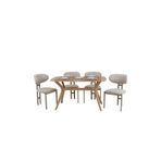 PLASMOB 80x120 Mutfak Masası Takımı 1 Masa + 4 Sandalye Salon Masası Viktoria Model-Ceviz