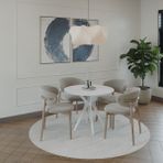 Plasmob 90X90CM Yuvarlak Masa Beyaz Mutfak Masası-Balkon Masası Pera Model Özel Kesim 1. Sınıf Mdf Kenarlar Lake Boyalı (Sadece Masa Gönderimi Yapılmaktadır) - yok