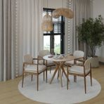 Plasmob 90X90CM Yuvarlak Masa Ceviz Mutfak Masası-Balkon Masası Pera Model Özel Kesim 1. Sınıf Mdf Kenarlar Lake Boyalı (Sadece Masa Gönderimi Yapılmaktadır) - Ahşap - yok