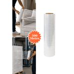 Plas+Plus El Tipi Şeffaf Streç Film Mobilya Eşya Koli Palet Paket Taşıma Sarma Koruma 50 cm x 500 m 17 Mikron