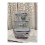 Plastard 3'lü Mikrodalga Fırında Kullanılabilir Hava,Koku Geçirmez 3.3 L Fresh Box Saklama Kabı