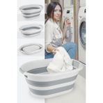 Plastart Gri Katlanır Çamaşır Sepeti Büyük Boy 40 Lt