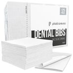PlastCare USA Tek Kullanımlık Diş Önlükleri 13"x18" (125 Paket) - Hastalar için 3 Katlı Su Geçirmez Dövme Önlüğü Kağıdı - Diş Hekimi veya Tıbbi Tepsi Örtüsü ve Tırnak Masası Örtüsü Malzemeleri, Beyaz
