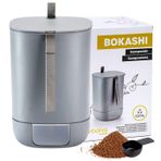 Plastia Bokashi Kova Başlangıç Seti 10,6 L - Geri Dönüştürülmüş Plastikten Tasarım Mutfak Komposteri - Bokashi Kompost Makinesi, 1 kg Mayalı ve Broşür - Kompost Kovası Mutfak Atıklarını Gübreye