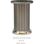 Plastik 10 cm Geniş Sütun Ayak, Mat Krom, Vidalarıyla