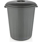 Plastik 50 Litre Battal Kapaklı Kulplu Çöp Kovası Gri My Lotus