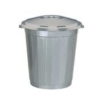 Plastik 50 Litre Battal Kapaklı Kulplu Çöp Kovası Gri