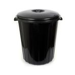 Plastik 50 Litre Battal Kapaklı Kulplu Çöp Kovası