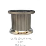 Plastik 6 cm Geniş Sütun Ayak, Mat Krom, Vidalarıyla