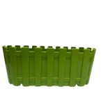 Plastik Balkon Saksısı, Yeşil, Dikdörtgen, Çit Desenli, İç ve Dış Mekan Kullanımı için 28x12