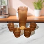 Plastik Bardaklı Sürahi - Turuncu - 0,95