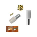 Plastik Başlı Metal Raf Pimi 5 Mm Paslanmaz 50 Li Beyaz