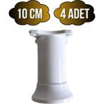 Plastik Beyaz Ayarlanabilir Ayak Masa Dolap ve Mobilya AYAĞI(BEYAZ)(10CM) - 10cm - 4 ADET
