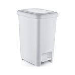 Plastik Beyaz Slim Pedallı Çöp Kovası 15 Litre Beyaz