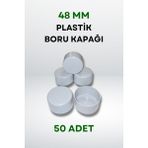 Plastik Boru Kapağı 48 mm (50 Adet) - Antrasit