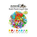 Plastik Çengelli İğne 100 lü 1 Paket Örgü Ayracı Renkli Oval Çengelli İğne Klips İlmek Sabitleyici Belirleyici İp Tutucu