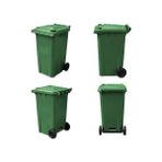 Plastik Çöp Konteyneri 240 Litre Konteyner - A+ Isıya Karşı Dayanıklı Malzeme - Yeşil