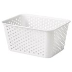 Plastik Delikli Saklama Sepeti, Beyaz, 15x20x10 cm, Çekmece ve Raf Düzenleyici