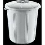Plastik Fıçı Tip Kapaklı Yuvarlak Klasik Çöp Kovası Kutusu Konteyneri - 45-51-45 Cm. - 70 Litre
