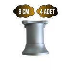 Plastik Gri Ayarlanabilir Ayak Masa Dolap Ve Mobilya Ayağı(Gri)(8Cm - 10Cm) Gri 8Cm 8Cm - 4 Adet