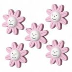 Plastik Gülücüklü Pembe Mobilya Çoçuk Odası Dolabı Kapak Kulpu Çekmece Kulbu 5 Adet