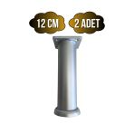Plastik Gümüş Ayarlı Ayak Mobilya Masa Ve Dolap Ayağı(12Cm - 15Cm)(Gümüş - Gri) Gümüş 12Cm 12Cm - 2 Adet