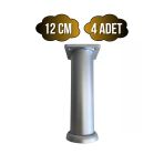 Plastik Gümüş Ayarlı Ayak Mobilya Masa Ve Dolap Ayağı(12Cm - 15Cm)(Gümüş - Gri) Gümüş 12Cm 12Cm - 4 Adet