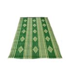 Plastik Hasır Kilim 1. Kalite - Çift Mekik Dokuma, Leke Tutmaz, Balkon Bahçe Kamp için Yer Hasırı Sergi Kilimi (Yeşil, 120 x 230 CM)