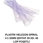 Plastik Helezon Spiral 4:1 32MM Şeffaf 50 Ad. 48 Lop Poşetli - mapicoil