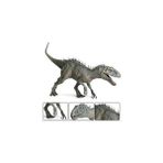 Plastik Jurassic Indominus Rex Aksiyon Figürleri, Açık Ağız Dinozor Modeli (Yurt Dışından) - Gri