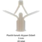 Plastik Kanatlı Alçıpan Dübeli 3 Mm, 20 Adet