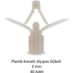 Plastik Kanatlı Alçıpan Dübeli 3 Mm, 40 Adet