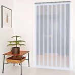 Plastik kapı perdesi, Plastik Vinil Şerit Perde Buzlu Plastik Perde Şeritleri Özelleştirilebilir Şerit Perde Dondurucu Depo için Su Geçirmez (Renk: Buzlu, Boyut: 195 x 240 cm)