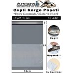 Plastik Kargo Poşeti Cepli 18X25+5 Cm 50 Adet 1 Paket Ekonomik Cepli Kargo Poşeti Dayanıklı Gri Esnek