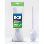 Plastik Kaşık, Eko, 36X165 Mm, Beyaz, Kullan At, Tek Kullanımlık, Ece