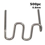 Plastik Kaynak Makinesi Kaynak Teli 500 PCS Metal İnatçı Zımba Yiyecekleri Hızlı Ve Kolay Çalışma Gümüş 500 * Dalgalar Zımba Yiyecekleri (0.8mm büyük dalgalar)