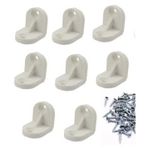 Plastik Köşebent, L Şekilli, Beyaz, Mobilya ve Duvar Montajı için, 2 x 2 cm, 4 mm Kalınlık, 8 Adet, Raf ve Dolap Sabitleme,