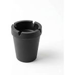 Plastik Küllük Siyah - Kokusuz Kapaklı Araç İçi Bardaklık Uyumlu Oto Küllüğü, Rüzgar Geçirmez Dış Mekan, Balkon Bahçe İzmaritliği, Isıya Dayanıklı, Yuvarlak Küllük