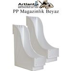 Plastik Magazinlik Beyaz 2 Adet Plastik Kutu Klasörü Magazinlik A4 Dosya ve Masa Düzenleyici Sınıf Ev Ofis