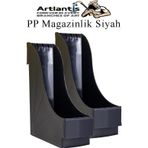 Plastik Magazinlik Siyah 2 Adet Plastik Kutu Klasörü Magazinlik A4 Dosya ve Masa Düzenleyici Sınıf Ev Ofis