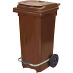 Plastik Metal Pedallı Çöp Konteyneri 120 Litre Konteyner - Isıya Dayanıklı Malzeme - Kahverengi