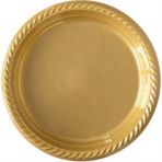 Plastik Parti Tabağı Kullan At Tabak 25 Adet Gold Sarı